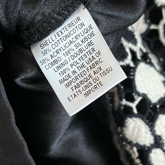 Milly floral lace skirt black white size 2 scalloped hem silk lining feminine - Picture 3 of 6